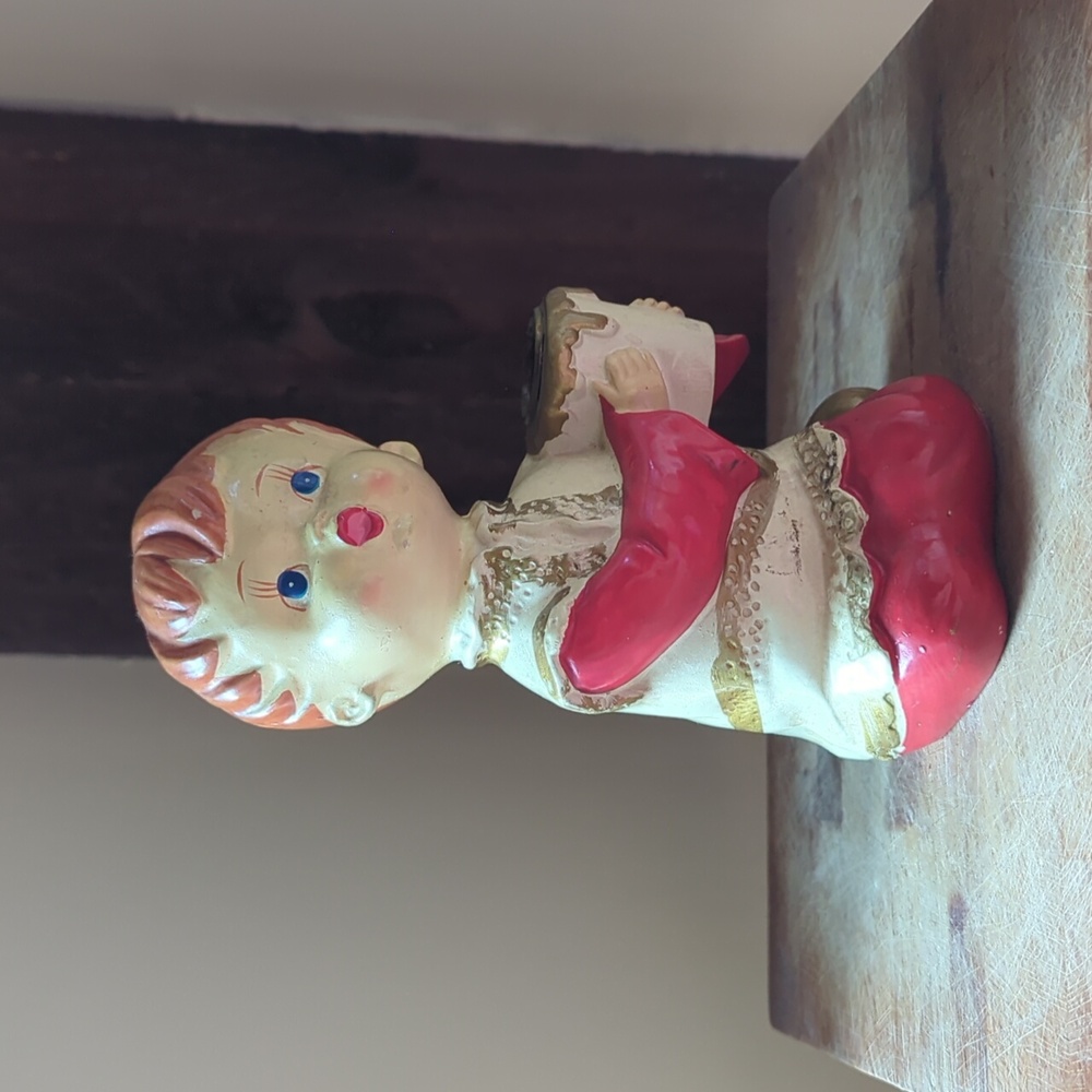 Vintage Hand painted Japanese Boy Caroler Candle Holder